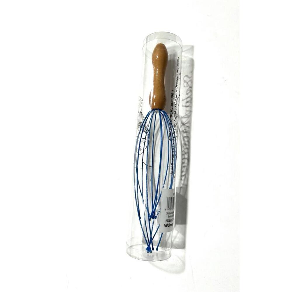 Walmart Blue Wire Head Scalp Massager with Wooden Handle - Picture 2 of 3